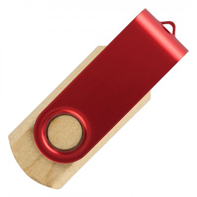 SMART WOOD, usb flash memorija, crvena, 64GB