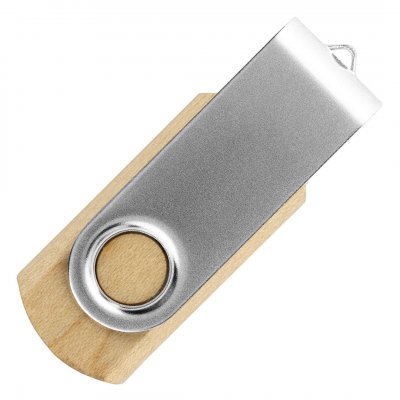 SMART WOOD, usb flash memorija, mat silver, 64GB