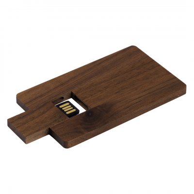 CREDIT CARD WOOD, usb flash memorija, braon, 64GB