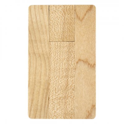 CREDIT CARD WOOD, usb flash memorija, bež, 64GB